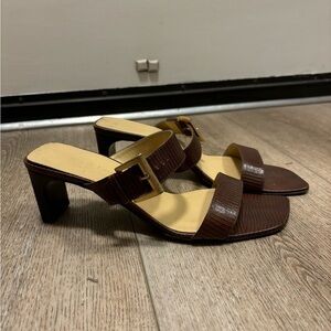 Max De Carlo Brown Leather Sandals Size 8.5